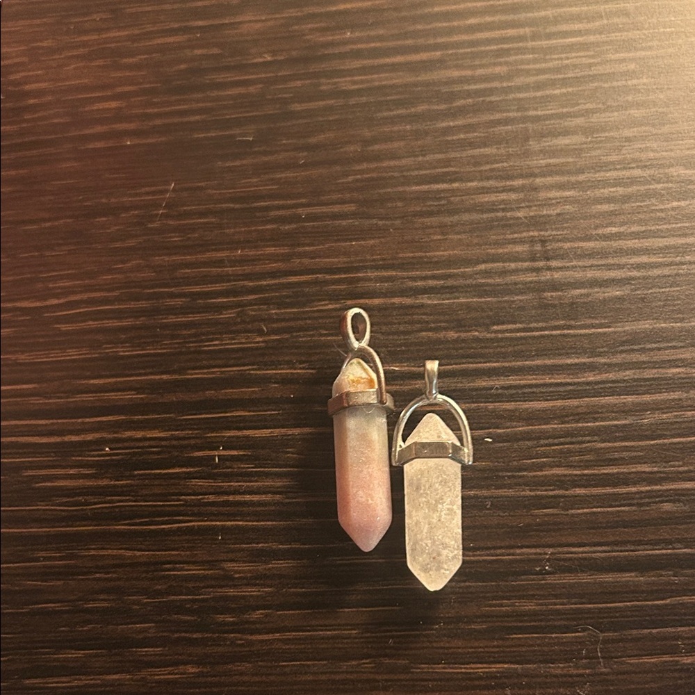 Elegant Silver and Crystal Pendant Set